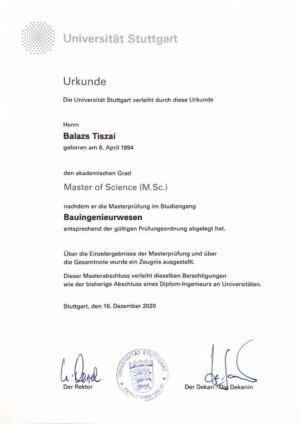 Buy college degree from the Universität Stuttgart